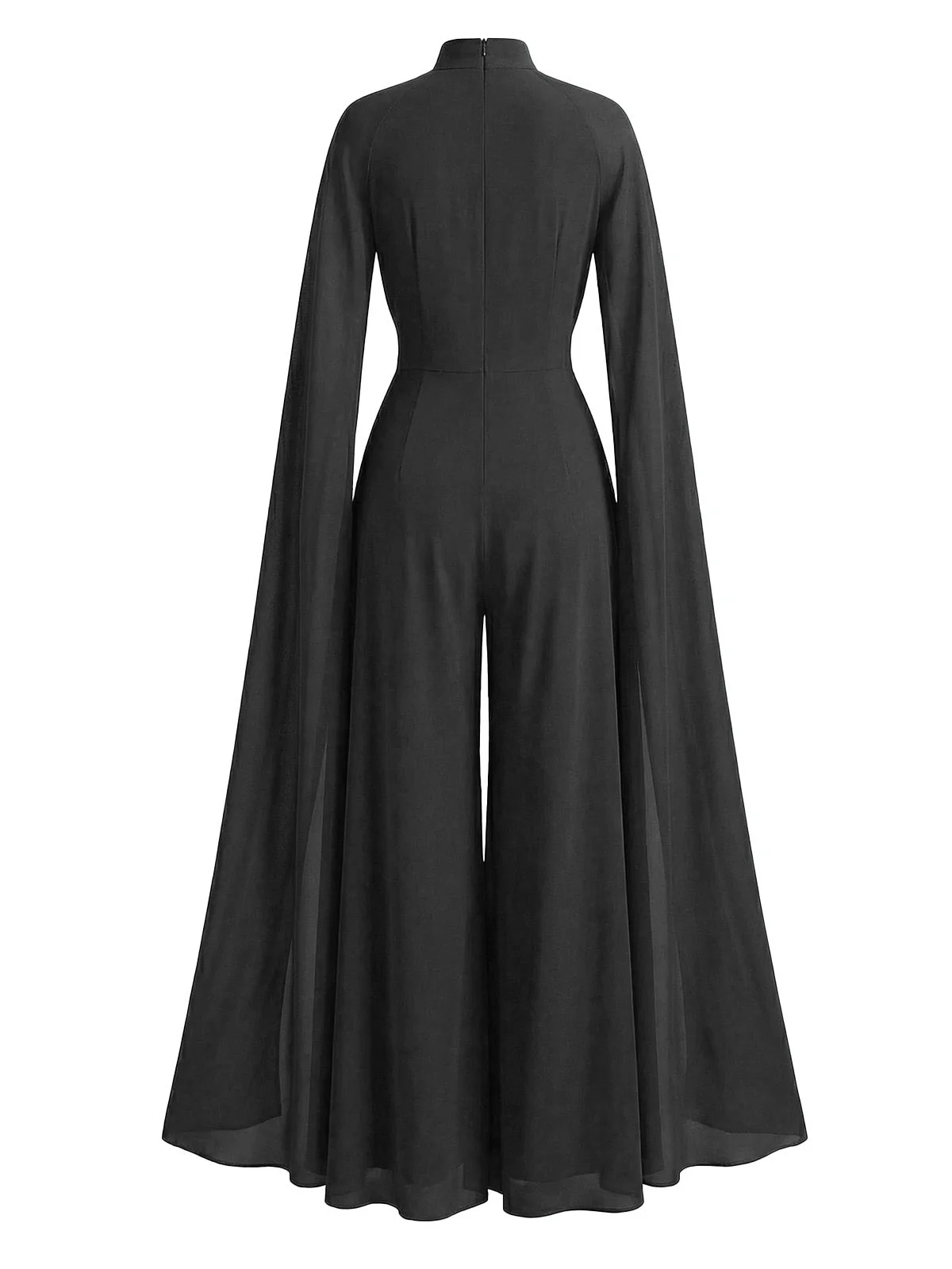 1930er Satin Langarm Rüschen Saum Gerafft Jumpsuit - Image 7