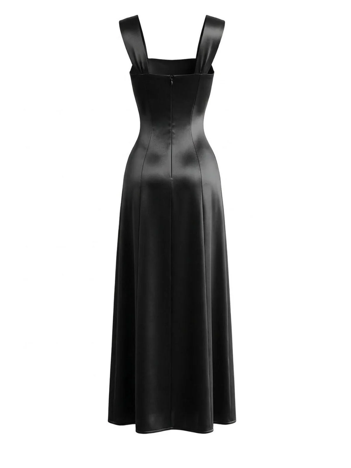 1930er Satin Strassstein Breite Träger Maxi Kleid - Image 11