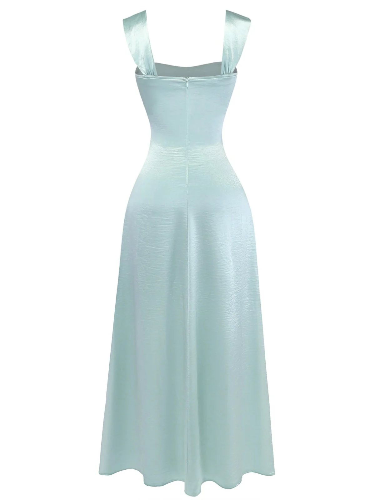 1930er Satin Strassstein Breite Träger Maxi Kleid - Image 3
