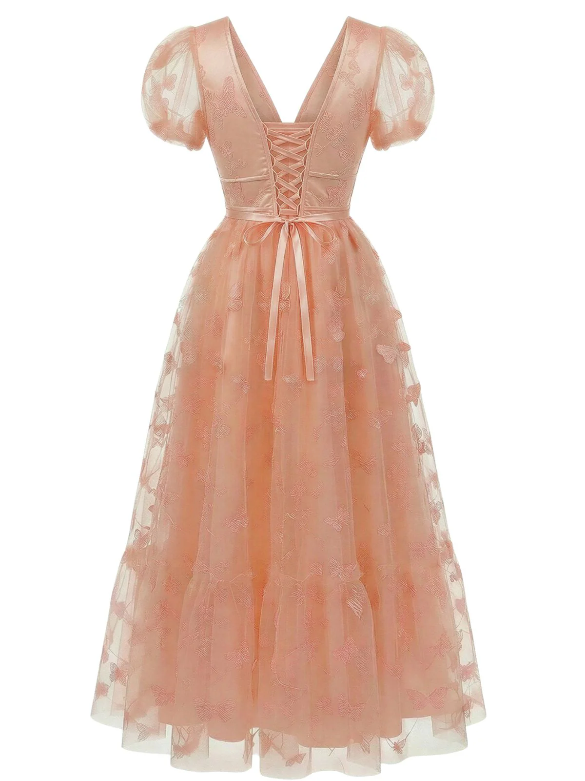 1930er Schmetterling Blumen Netz Bestickt Maxi Kleid - Image 2