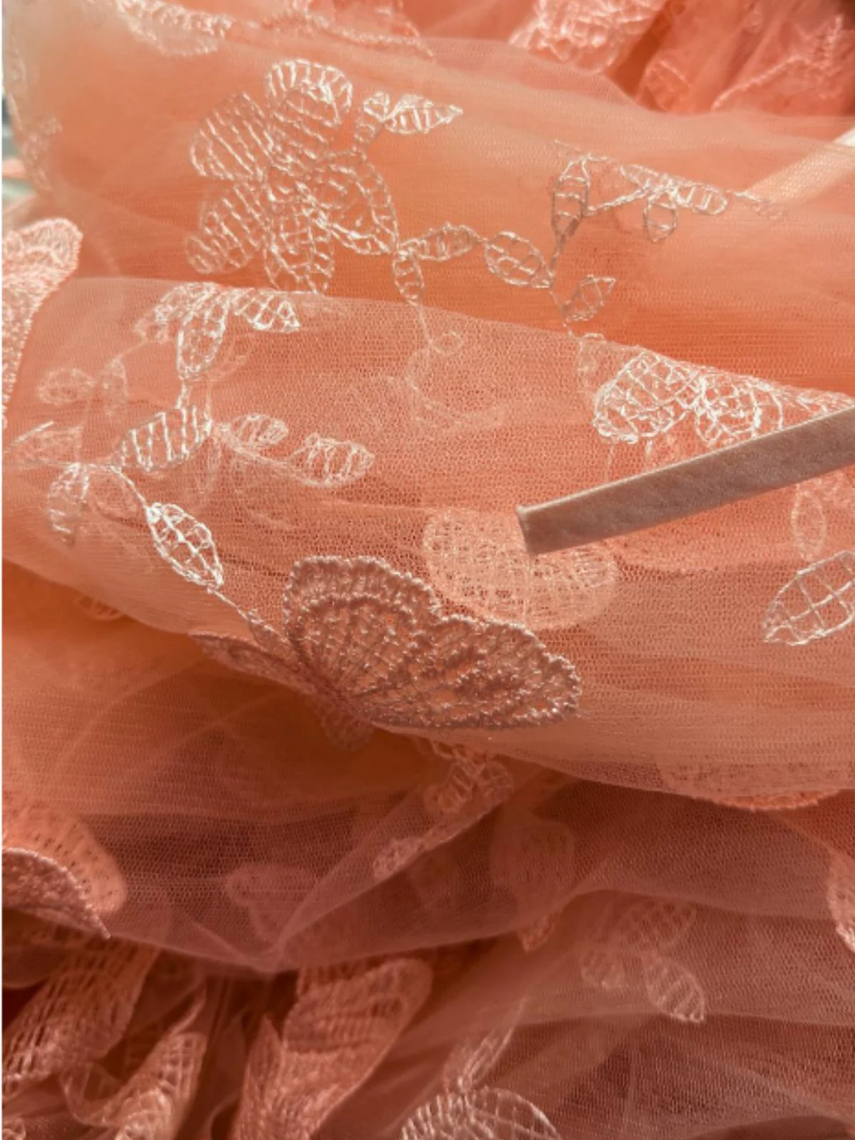 1930er Schmetterling Blumen Netz Bestickt Maxi Kleid - Image 3