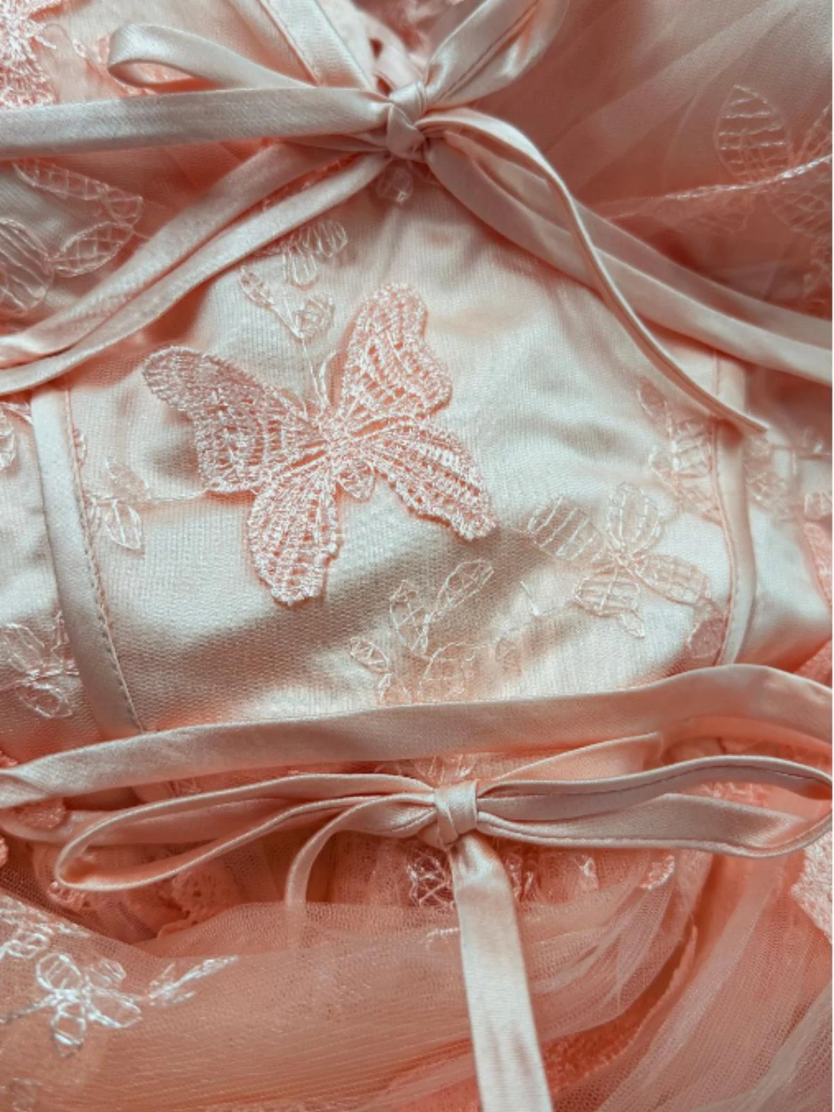 1930er Schmetterling Blumen Netz Bestickt Maxi Kleid - Image 4