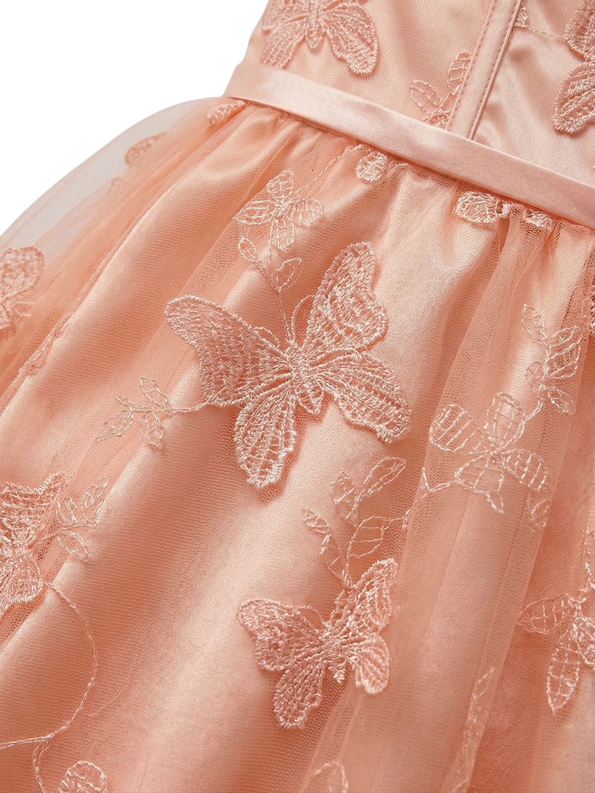 1930er Schmetterling Blumen Netz Bestickt Maxi Kleid - Image 6