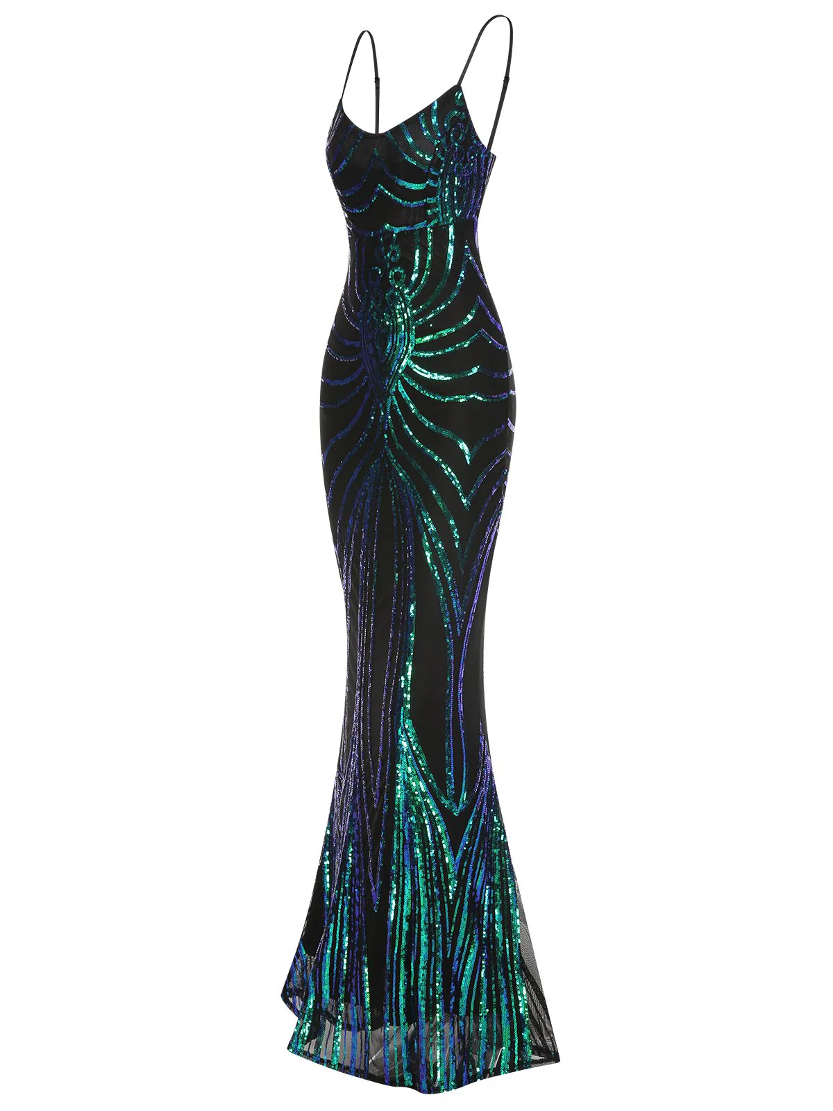 1930er Schnürung Rückenfrei Pailletten Maxi Kleid - Image 10