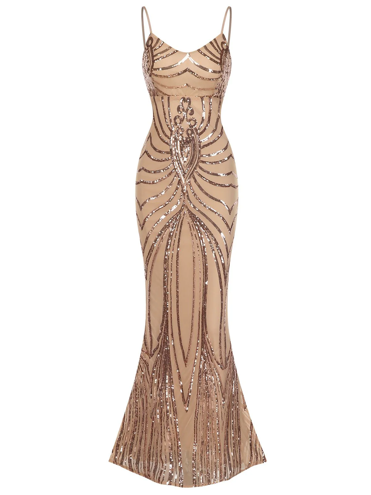 1930er Schnürung Rückenfrei Pailletten Maxi Kleid - Image 14