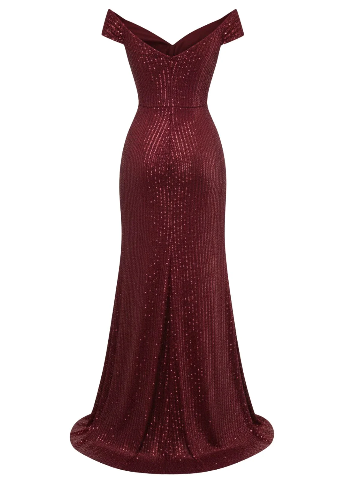 1930er Schulterfrei Glitzer Schlitz Maxi Kleid - Image 2