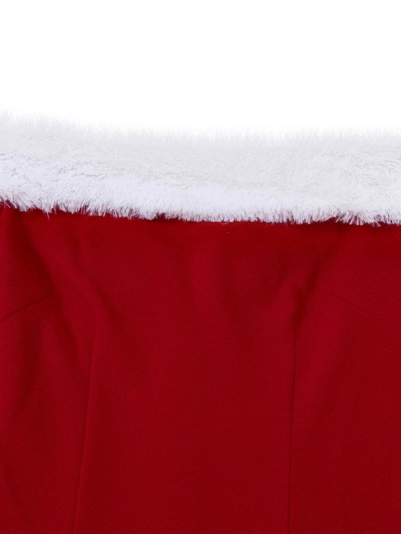 1930er Schulterfrei Kunstpelzbesatz Weihnachten Kleid - Image 4