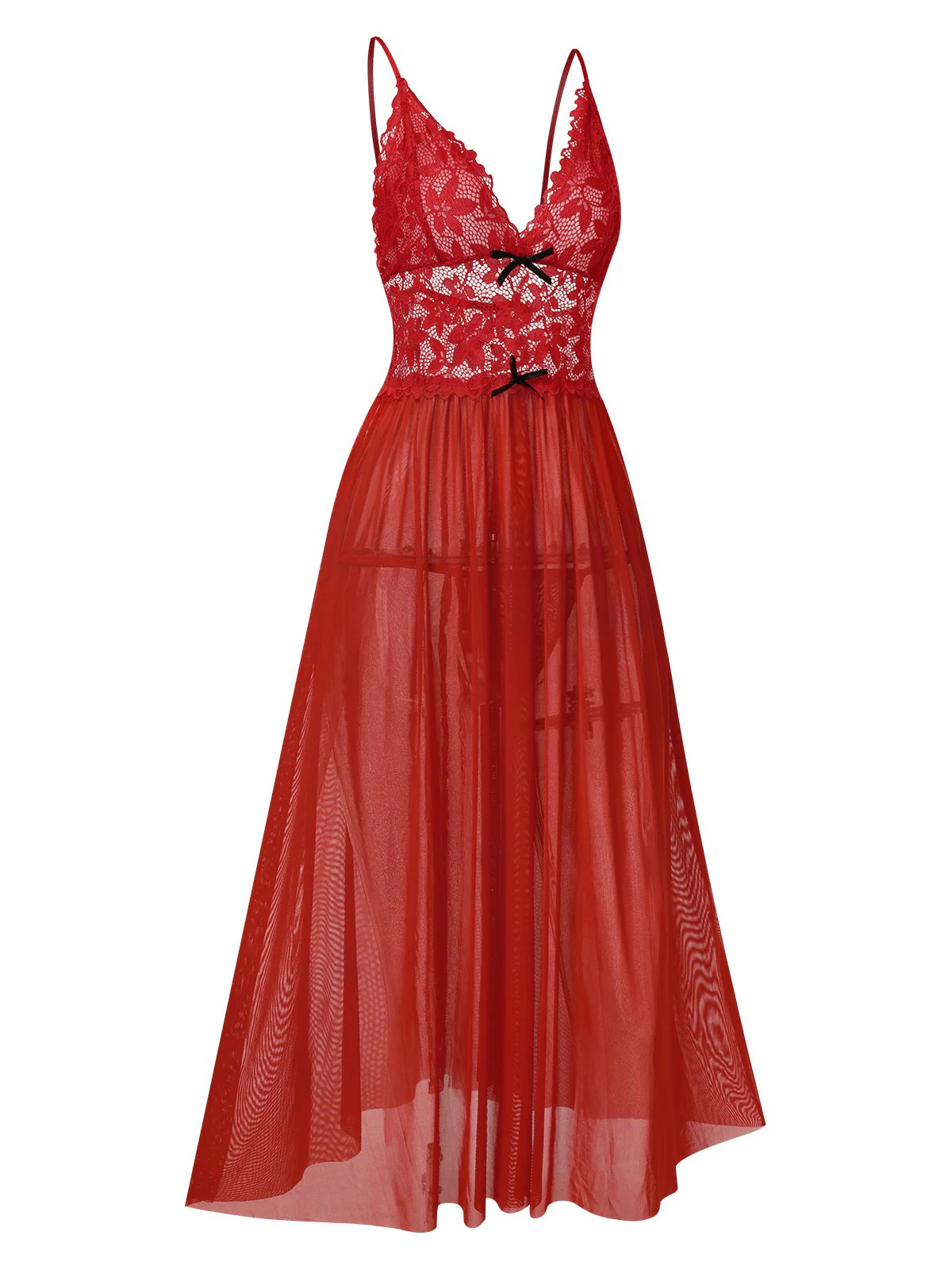 1930er Sheer Spitzen Spaghetti Träger Nachthemde - Image 10