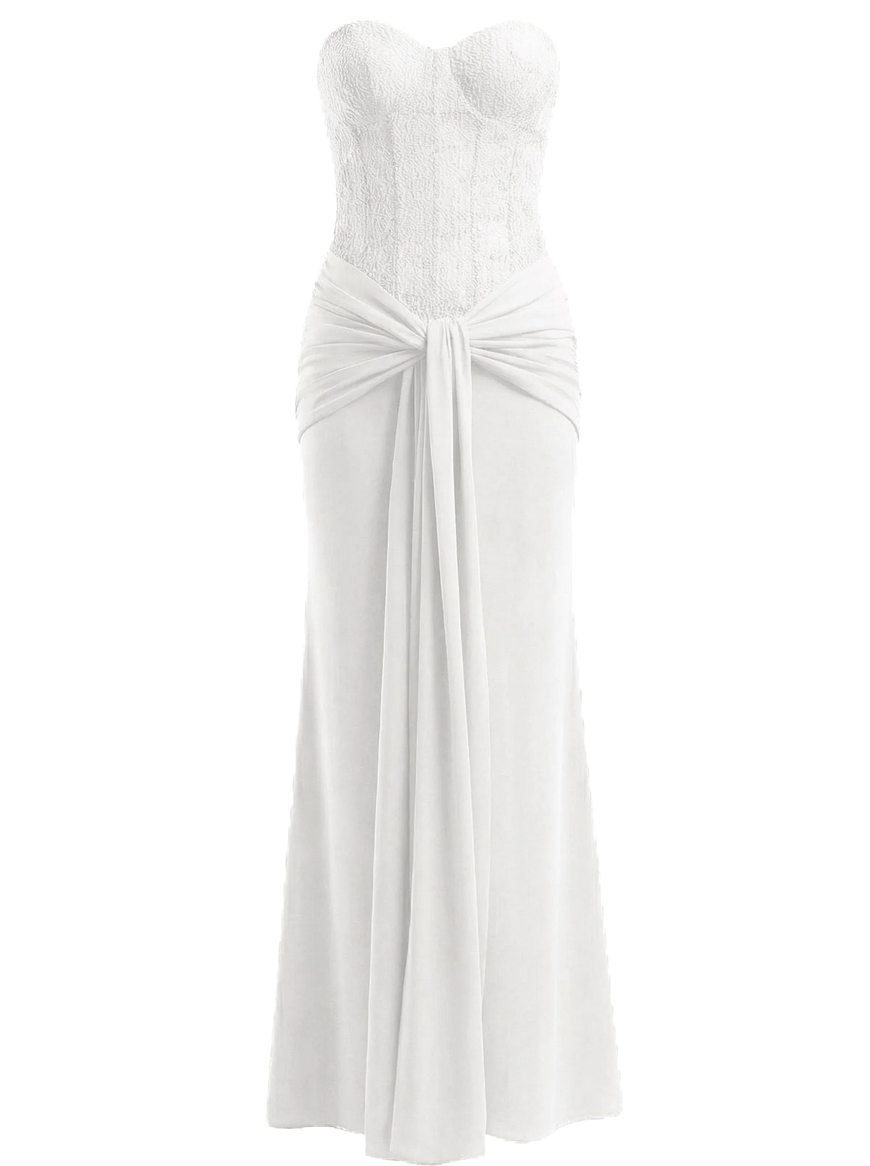 1930er Solide Schnürung Trägerlos Maxi Kleid - Image 10