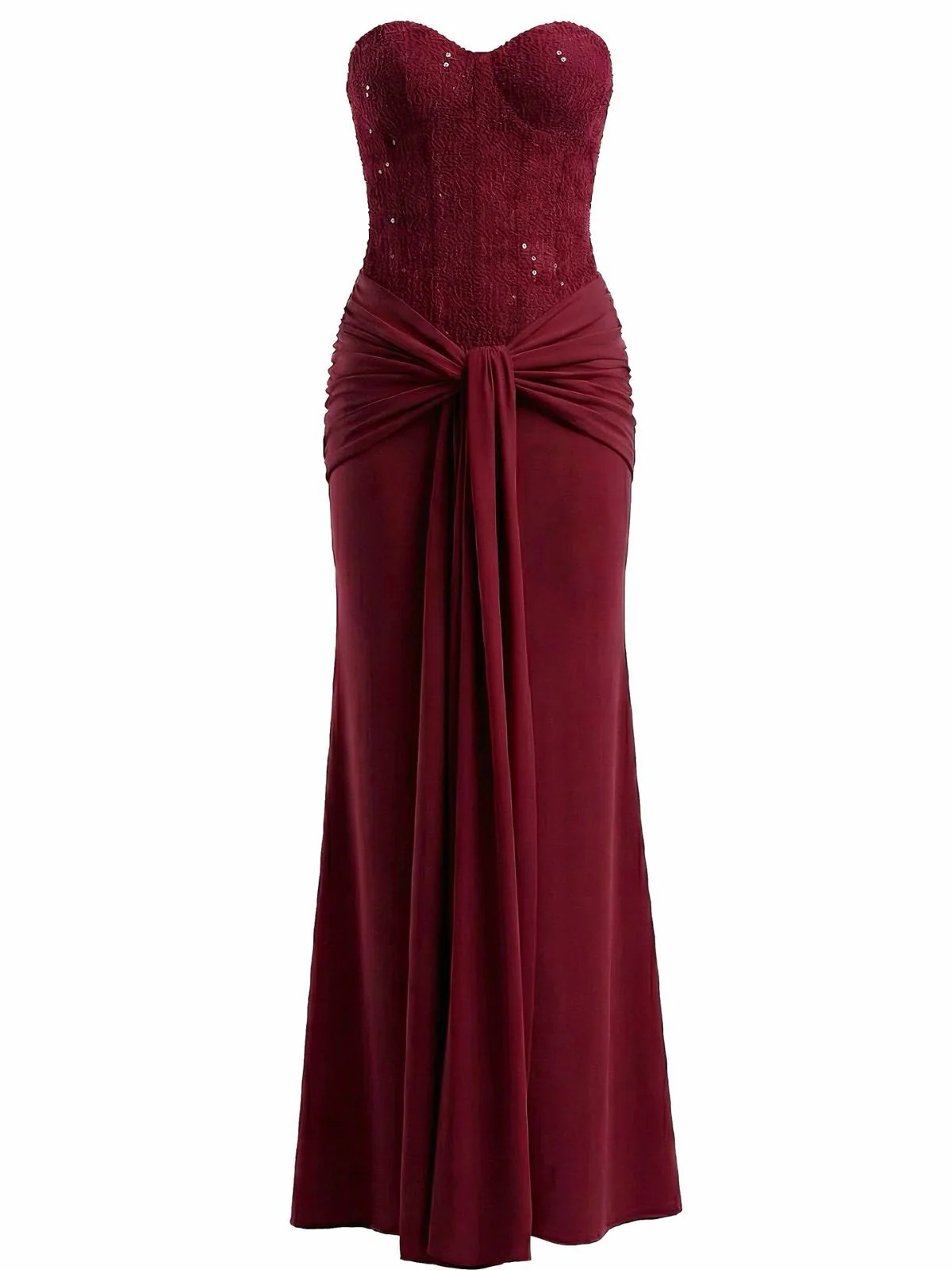 1930er Solide Schnürung Trägerlos Maxi Kleid - Image 3