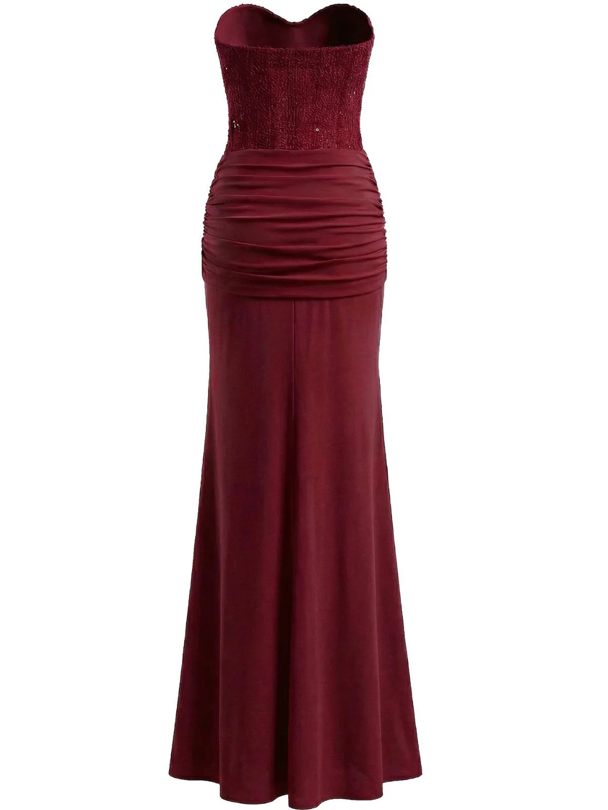 1930er Solide Schnürung Trägerlos Maxi Kleid - Image 6