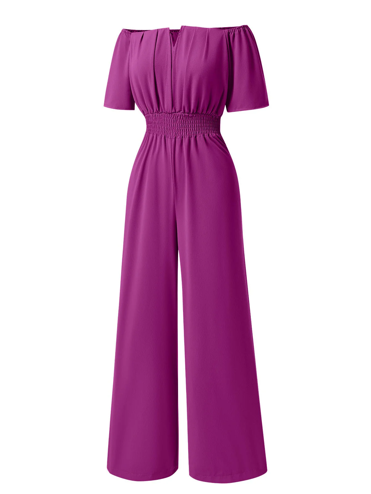 1930er Solide Schulterfrei Taille Locker Gerade Jumpsuit - Image 10