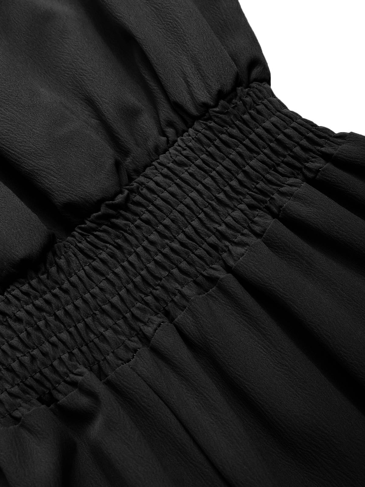 1930er Solide Schulterfrei Taille Locker Gerade Jumpsuit - Image 8