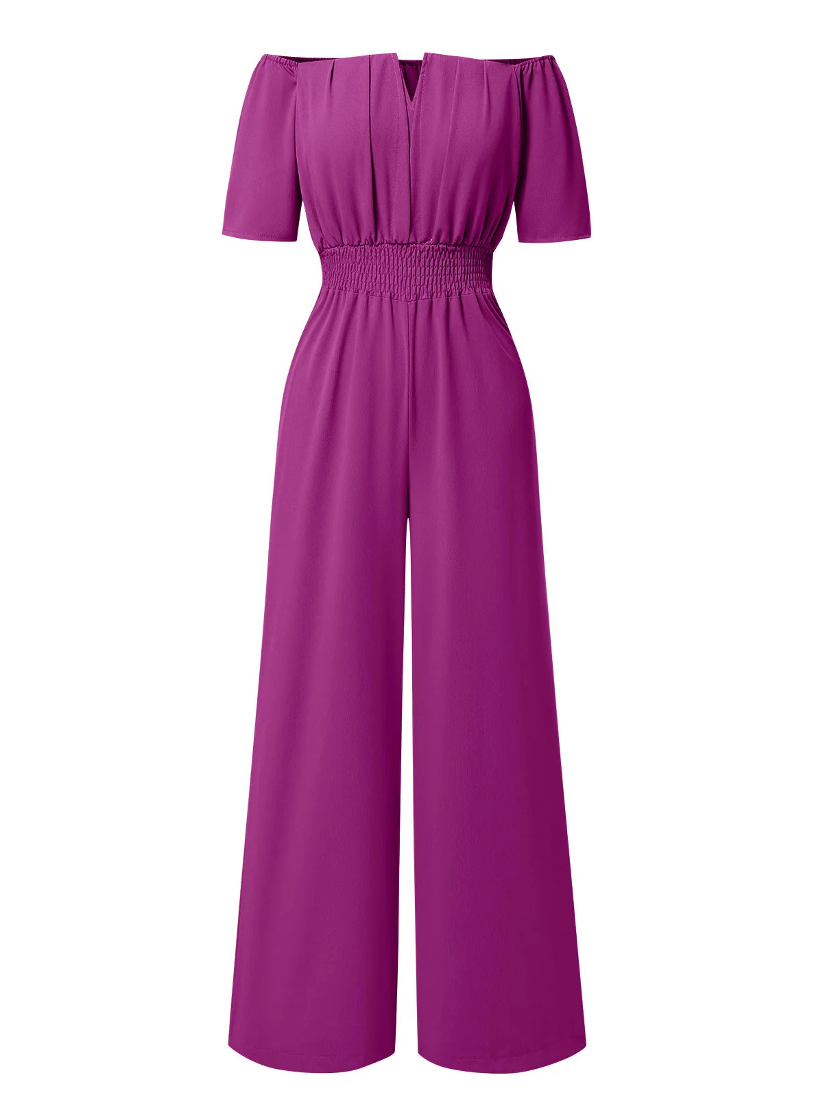 1930er Solide Schulterfrei Taille Locker Gerade Jumpsuit - Image 9