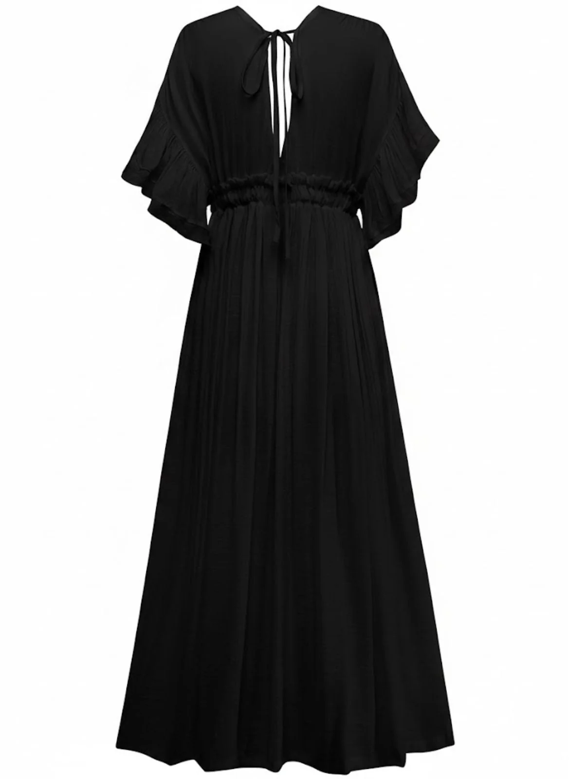 1930er Solide V-Ausschnitt Viskose Noppen Strand Cover-Up - Image 9