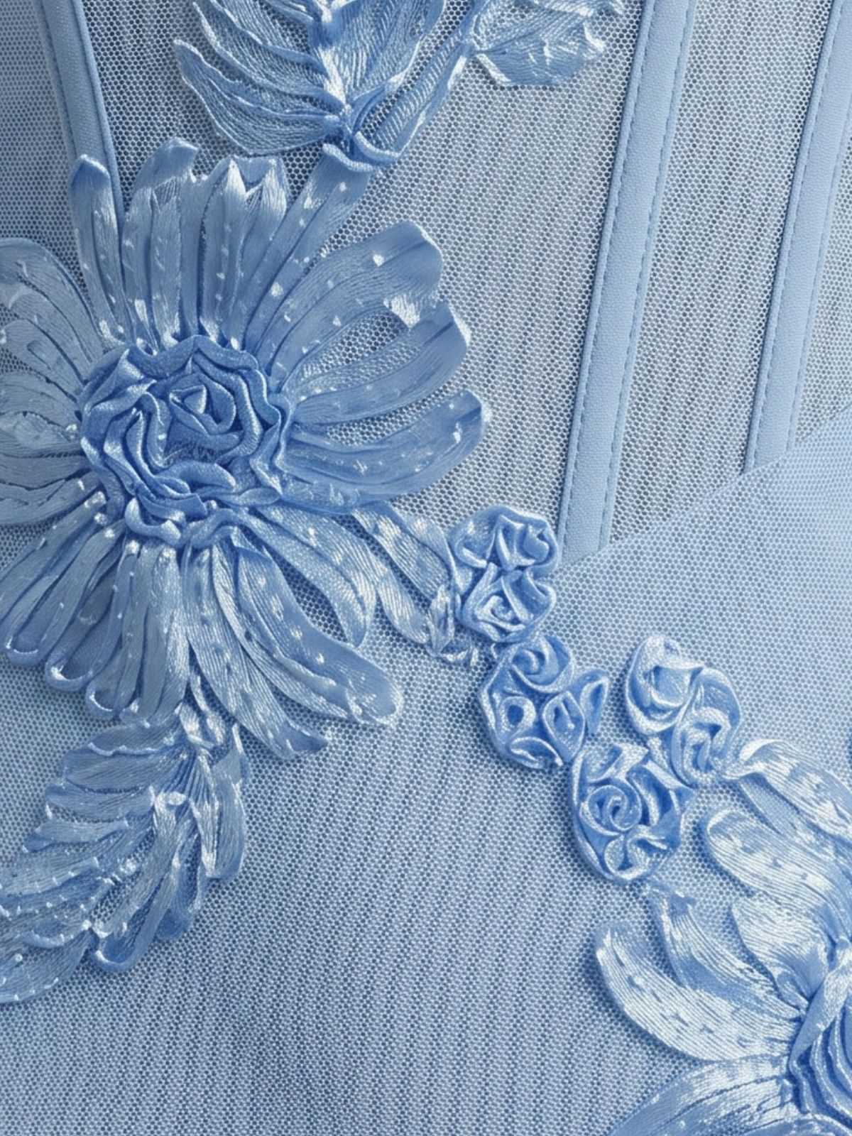 1930er Spaghetti Träger 3D Blumen Maxi Meerjungfrauenkleid - Image 4
