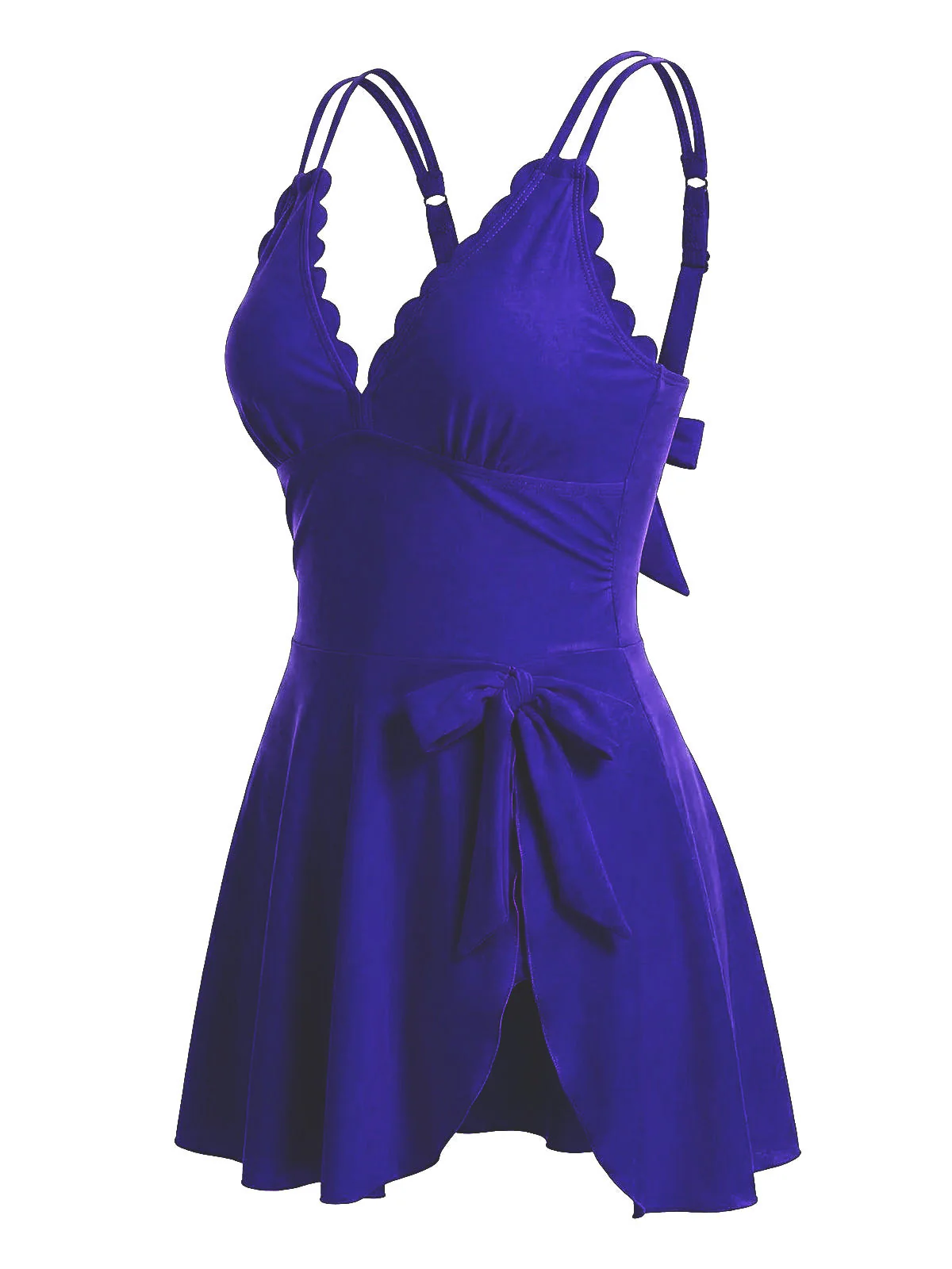 1930er Spaghetti Träger Schleife Muschelsaum Badekleid - Image 6