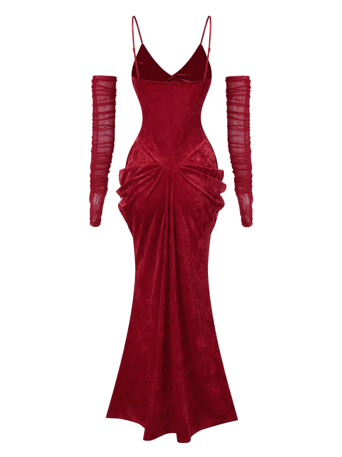 1930er Spaghetti Träger V-Ausschnitt Rückenfrei Maxi Kleid - Image 2