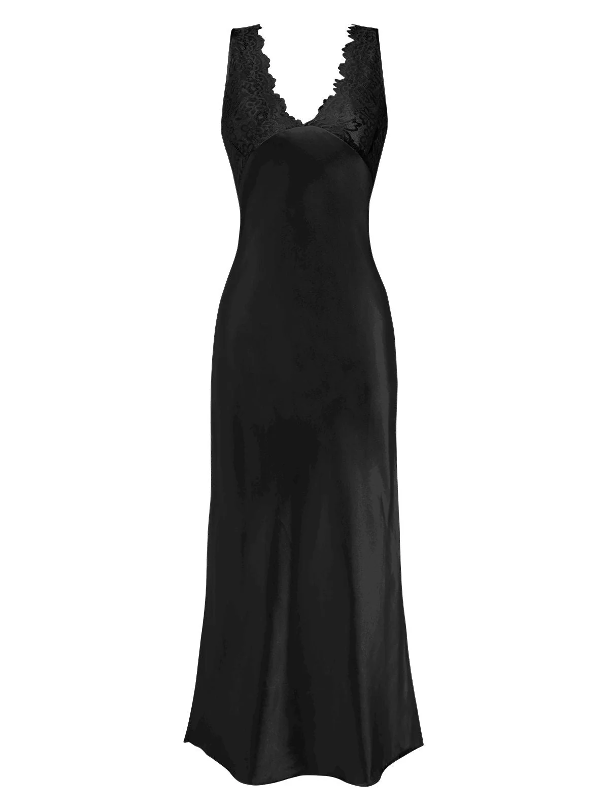 1930er Spitze Hohl Satin Patchwork V-Ausschnitt Nachthemd - Image 5