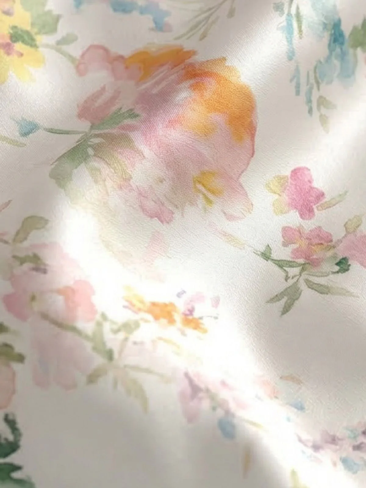 1930er Stehkragen Aquarell Blumen Satin Meerjungfrauenkleid - Image 4