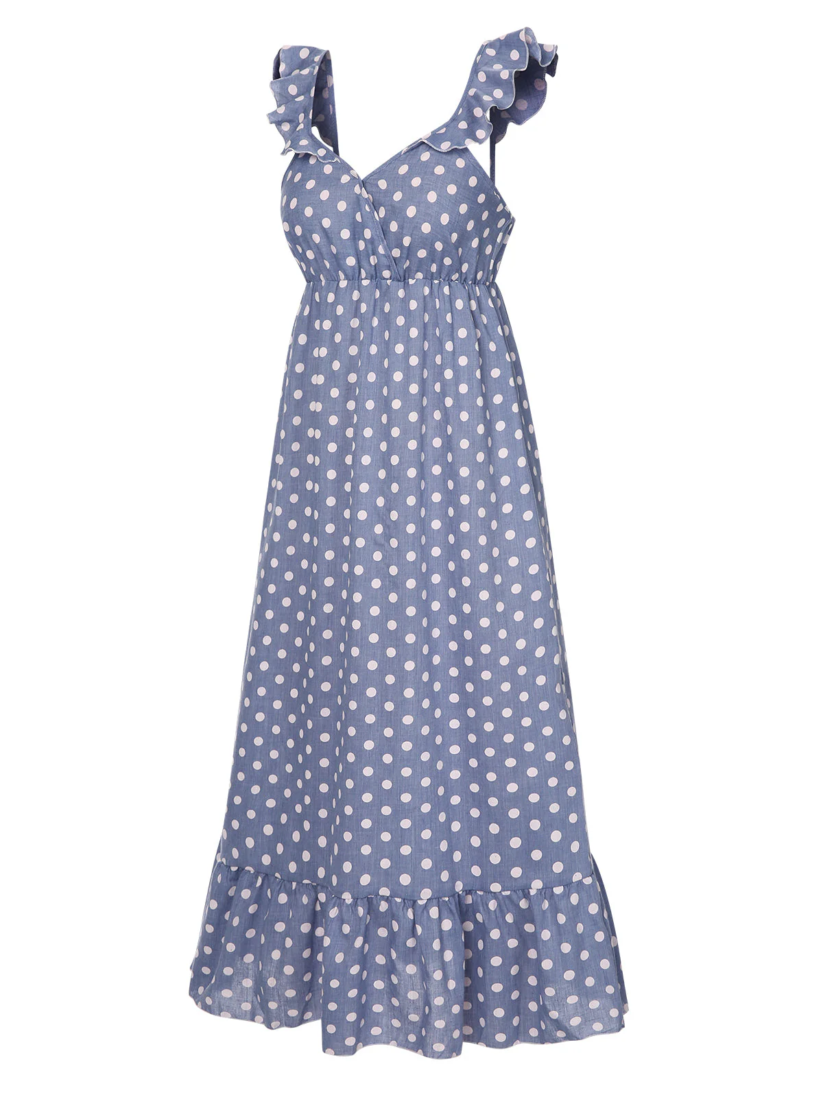 1930er Träger Rüschen Polka Dots Nachthemd - Image 3