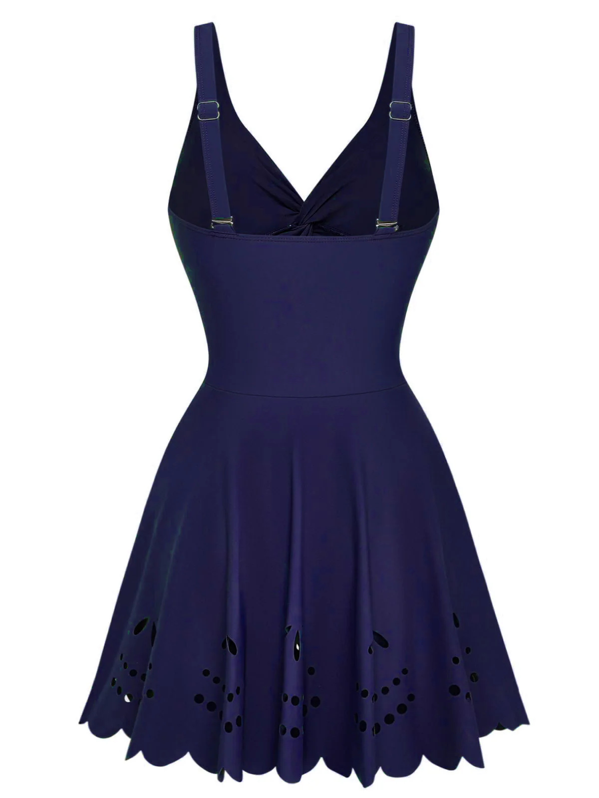 1930er Uni Twist Front Cut-Out Einteilig Badekleid - Image 5