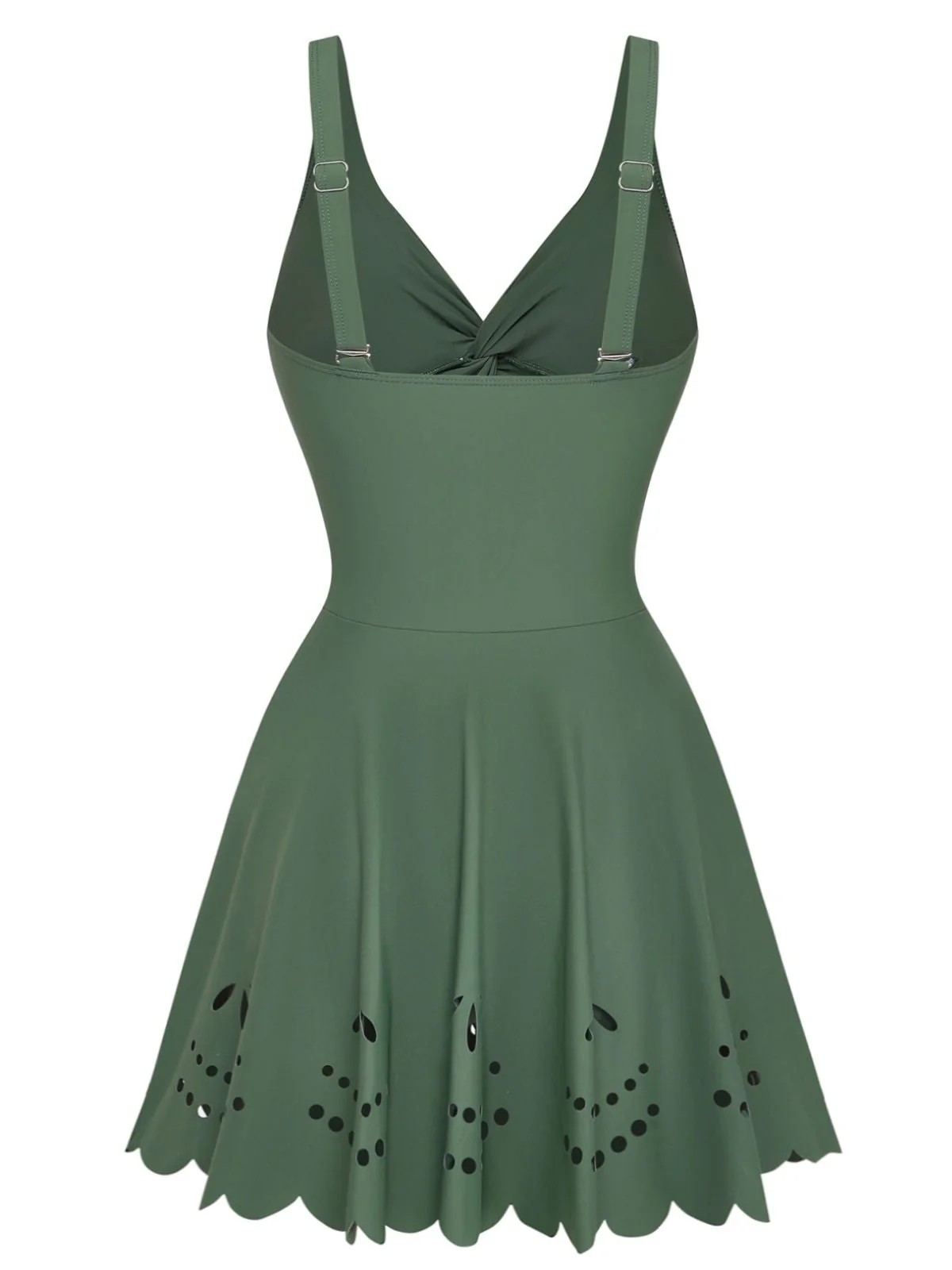 1930er Uni Twist Front Cut-Out Einteilig Badekleid - Image 7