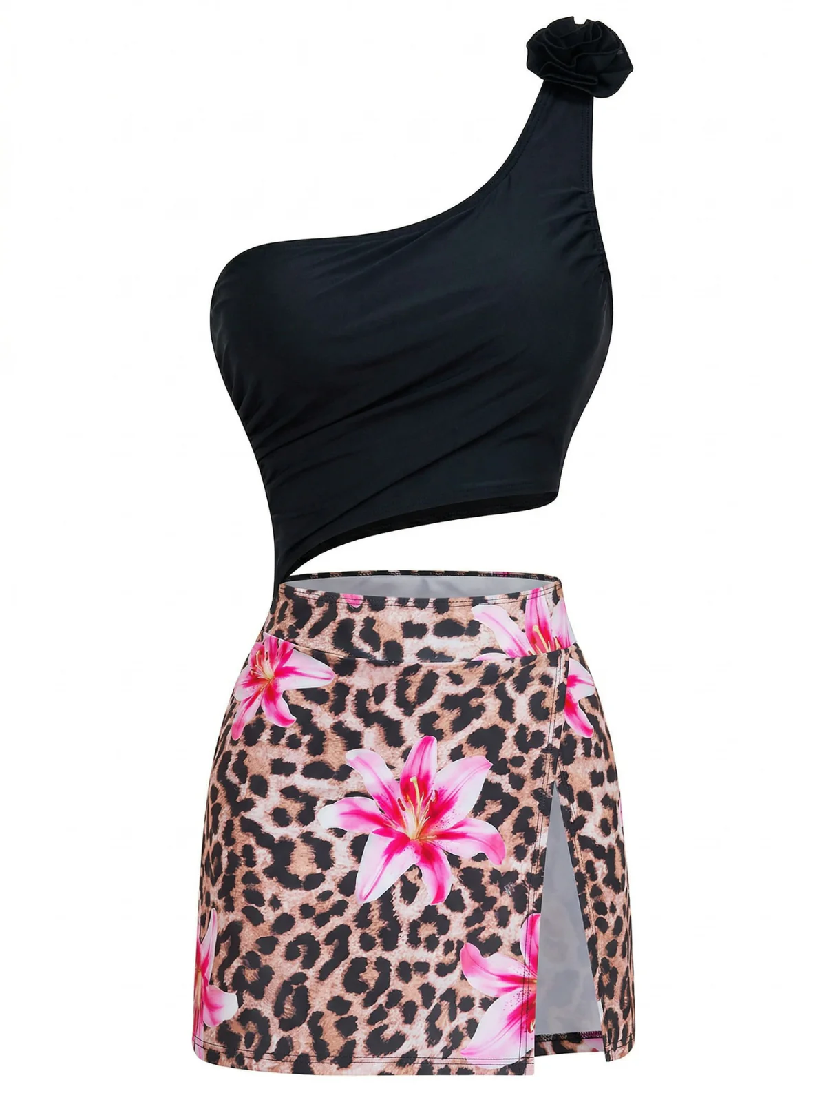 1940er 3D Blumen Einseitig Einteilig Schwimmkleid - Image 12