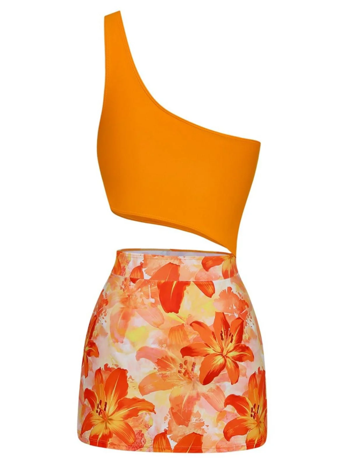 1940er 3D Blumen Einseitig Einteilig Schwimmkleid - Image 3