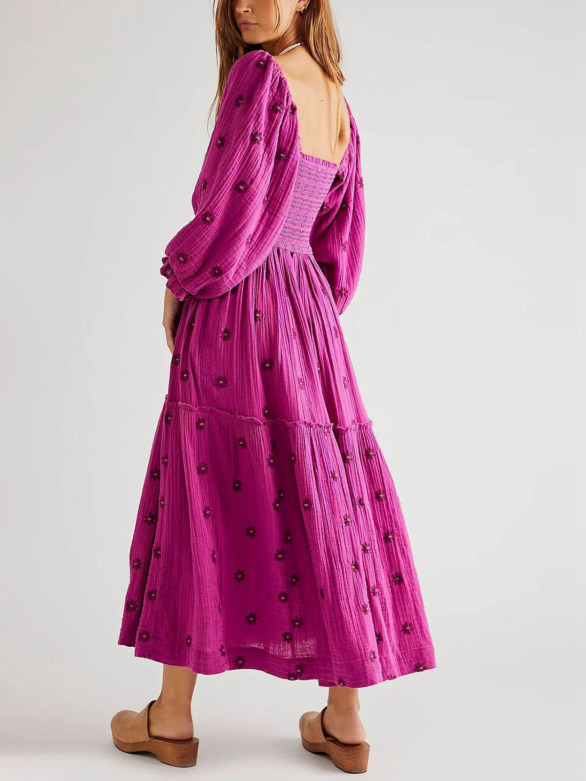 1940er Besticktes Blumen Laternenärmel Kleid - Image 14