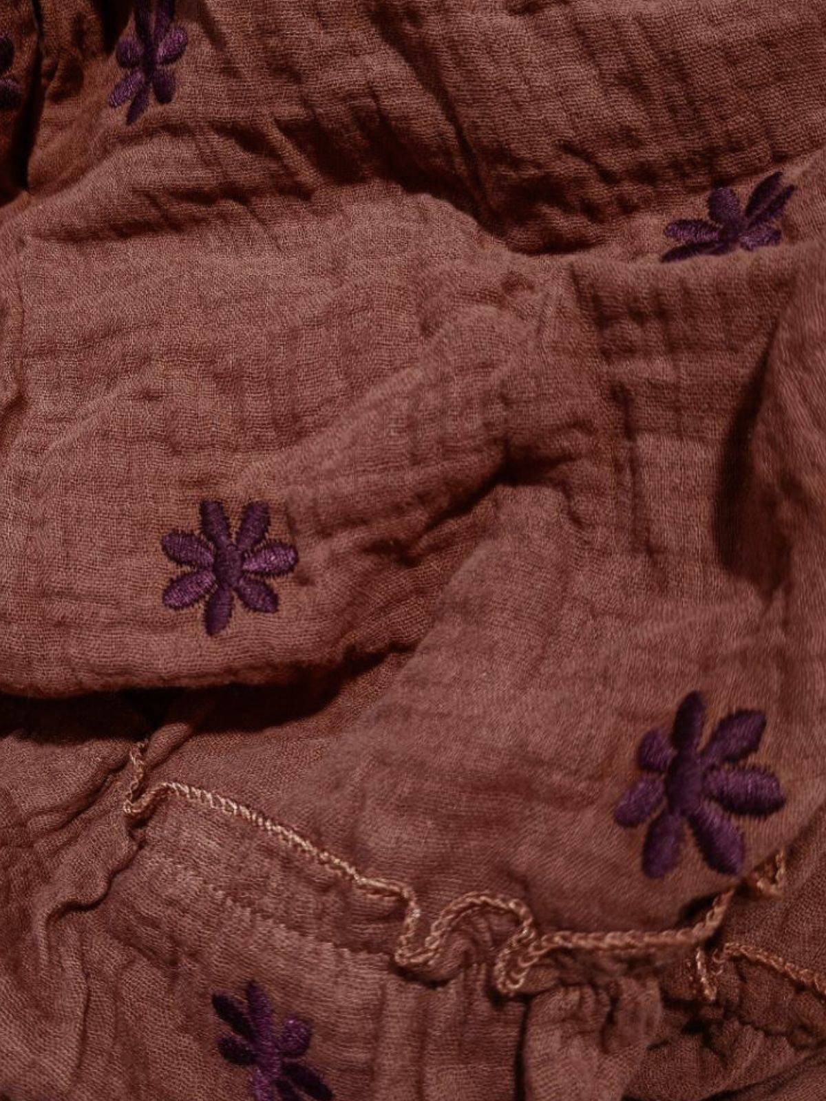 1940er Besticktes Blumen Laternenärmel Kleid - Image 5