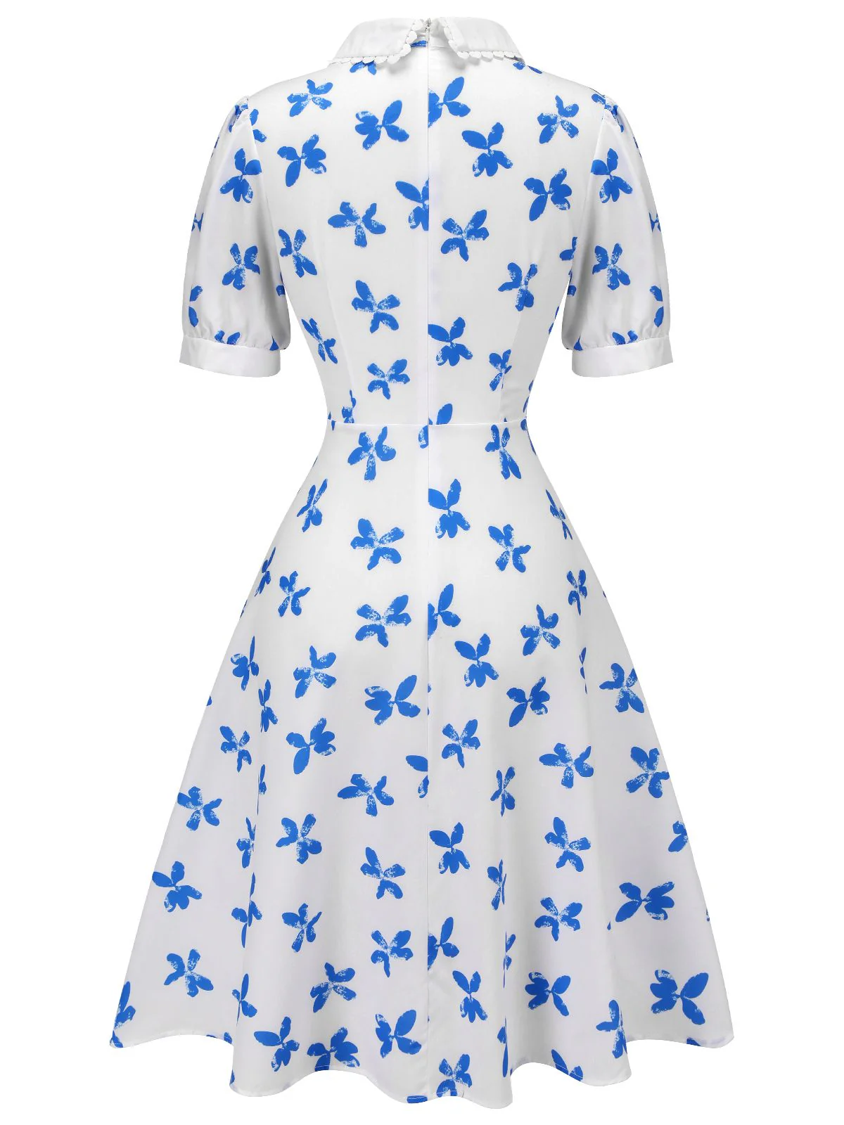 1940er Blau Schmetterling Puppe Hals Kleid - Image 4