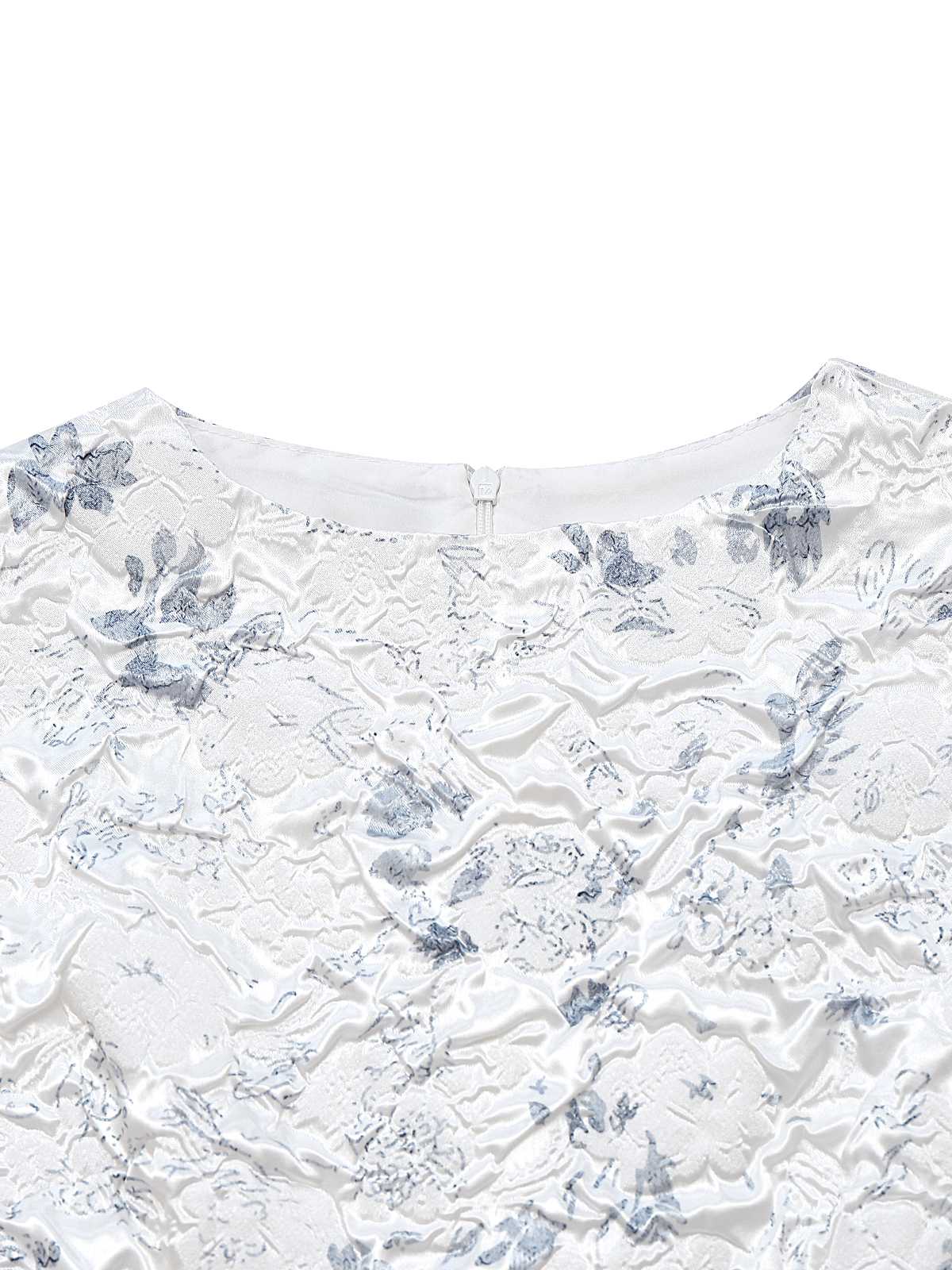 1940er Blumen Crinkle-Jacquard Schnürung Kleid - Image 3