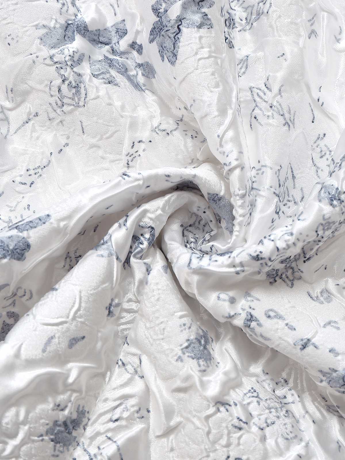 1940er Blumen Crinkle-Jacquard Schnürung Kleid - Image 5