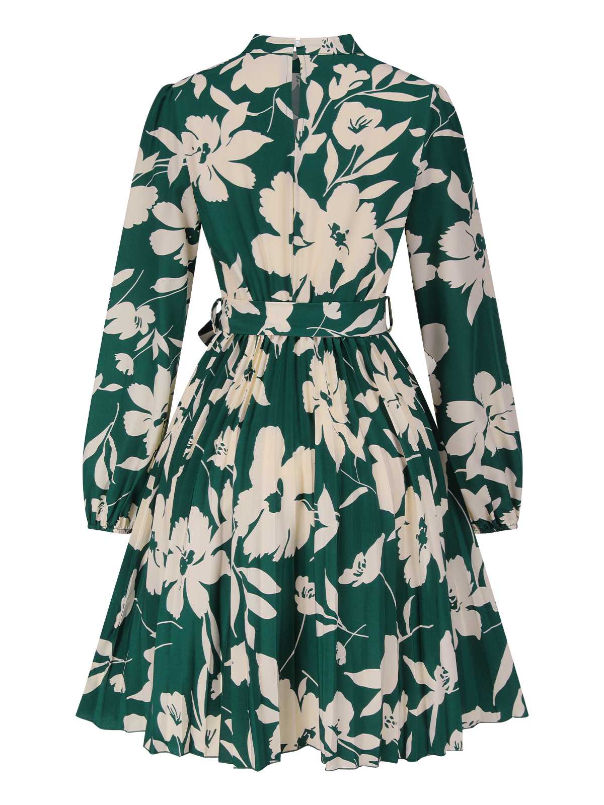 1940er Blumen Gürtel Plissiertes Kleid - Image 3