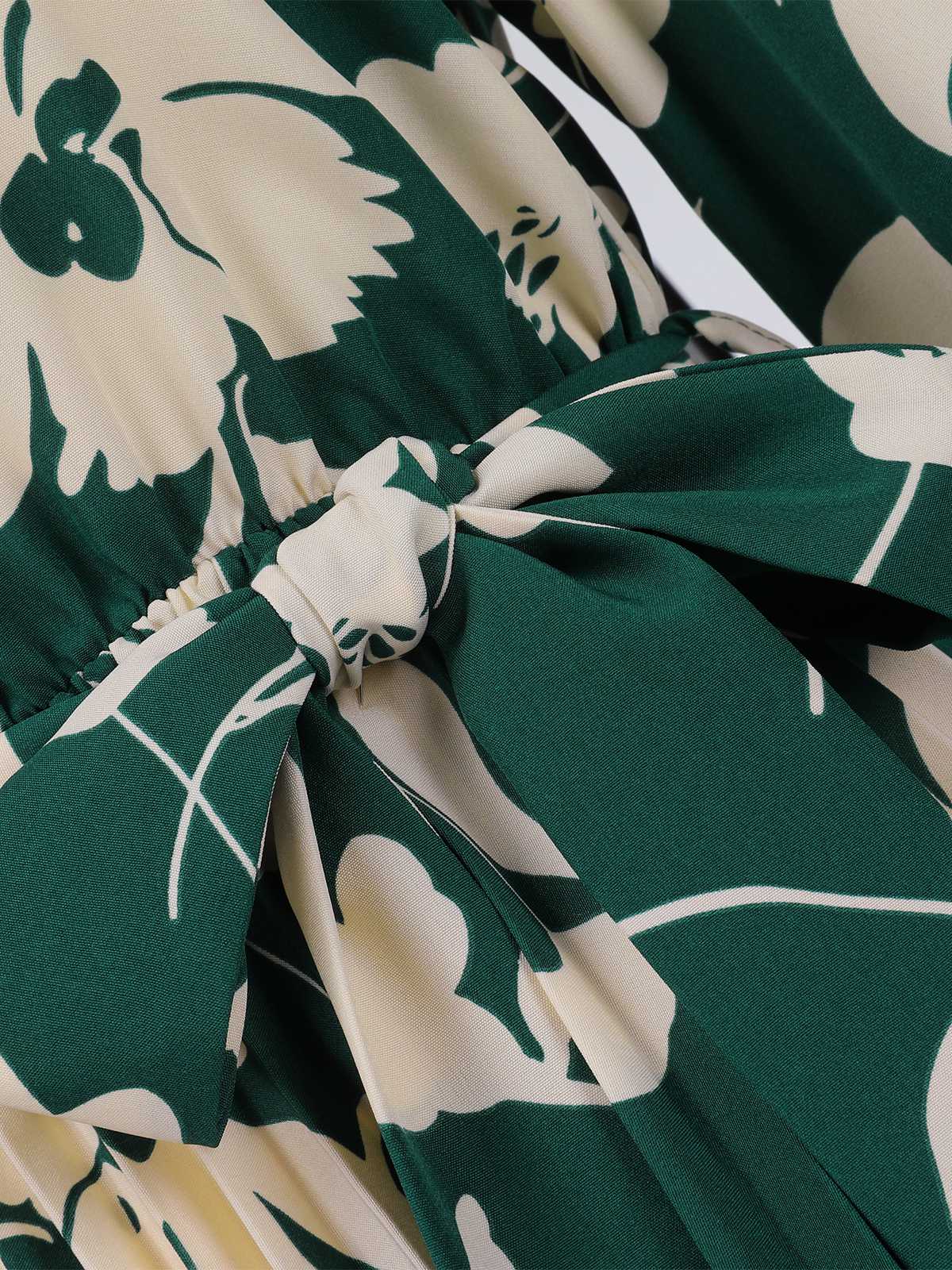 1940er Blumen Gürtel Plissiertes Kleid - Image 4