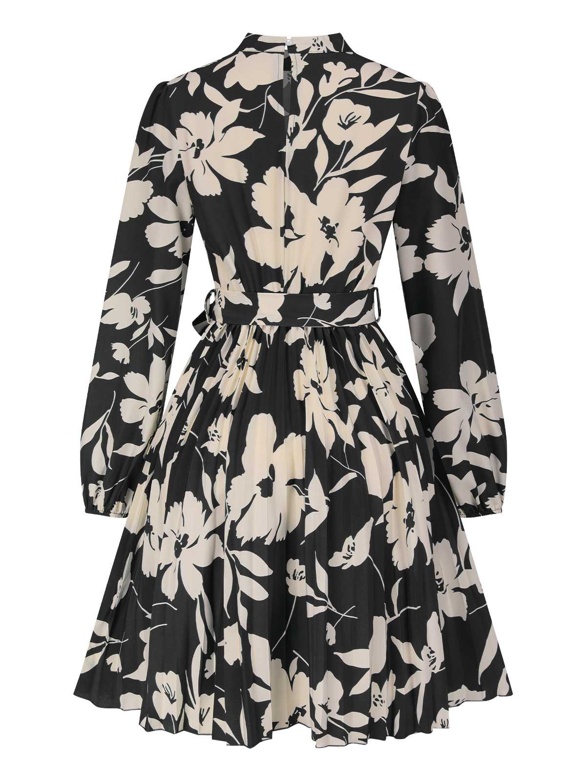 1940er Blumen Gürtel Plissiertes Kleid - Image 7