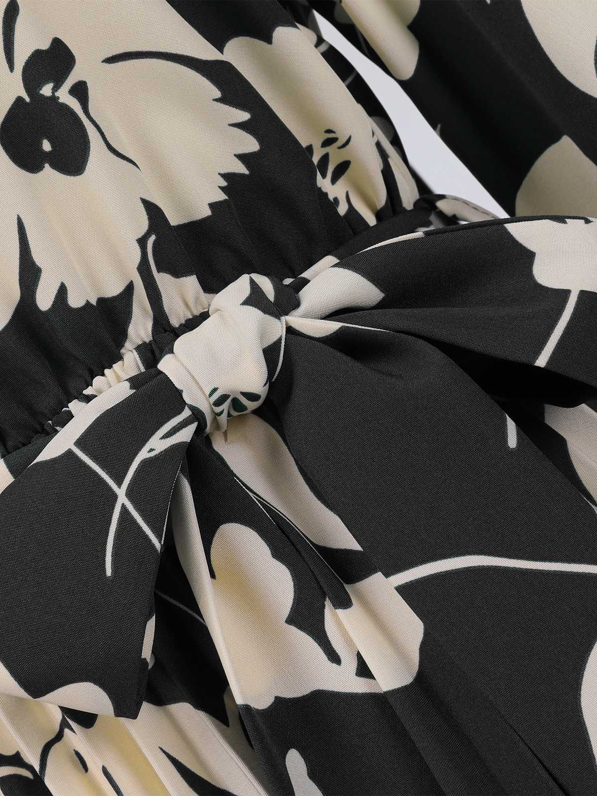 1940er Blumen Gürtel Plissiertes Kleid - Image 8