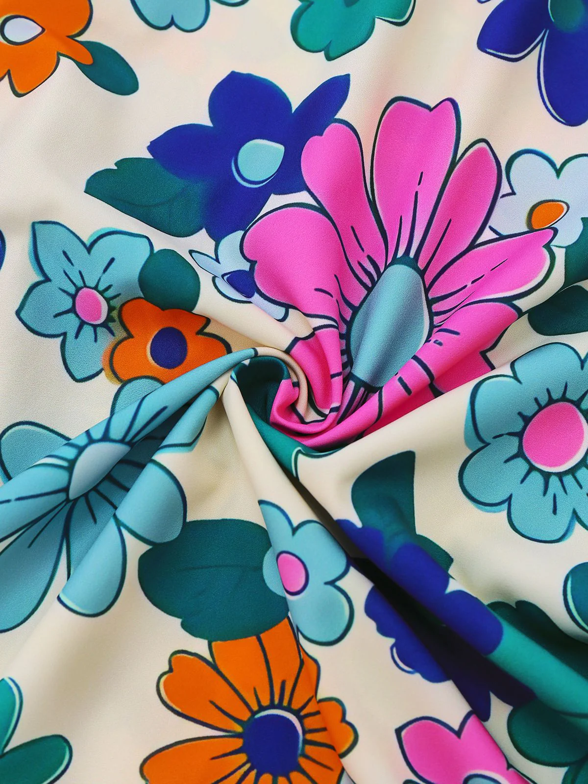 1940er Blumen Rüschen Spaghetti Träger Kleid - Image 5