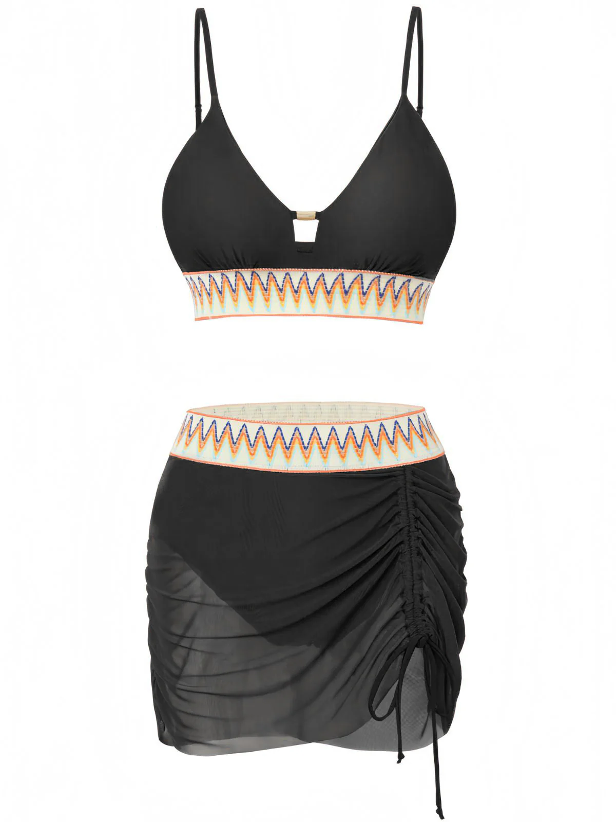 1940er Chevron Netz Patchwork Tankini Set - Image 2