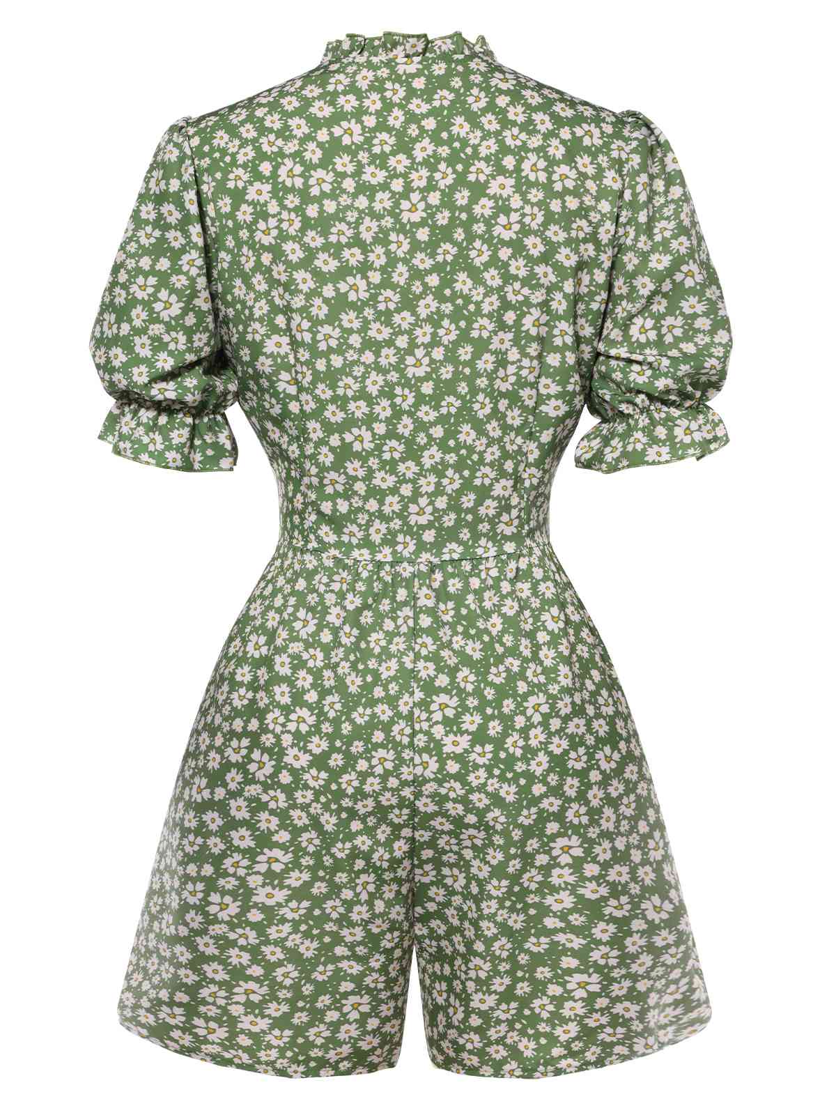 1940er Gänseblümchen Faltenkragen Puffärmel Romper - Image 2