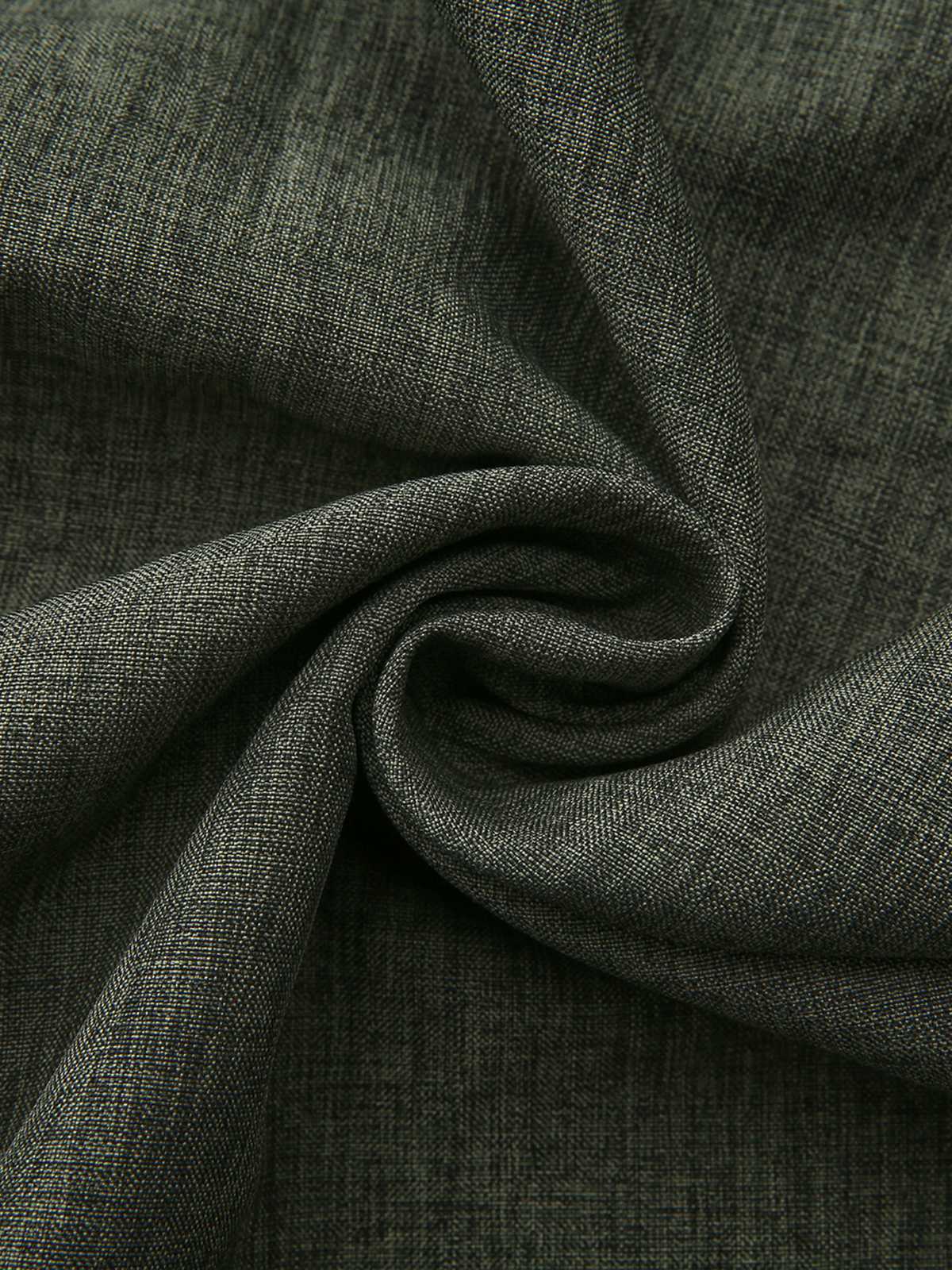 1940er Gekerbt Kragen Laternenärmel Taste Kleid - Image 8