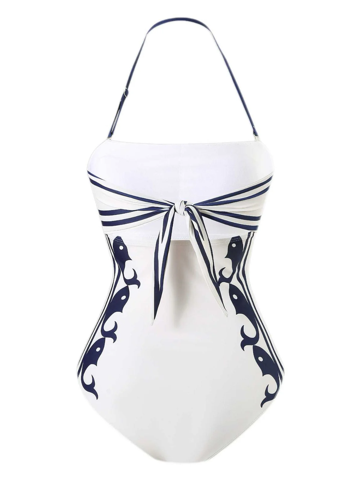 1940er Halter Bademode & Sailor-Streifen Shorts Set - Image 3