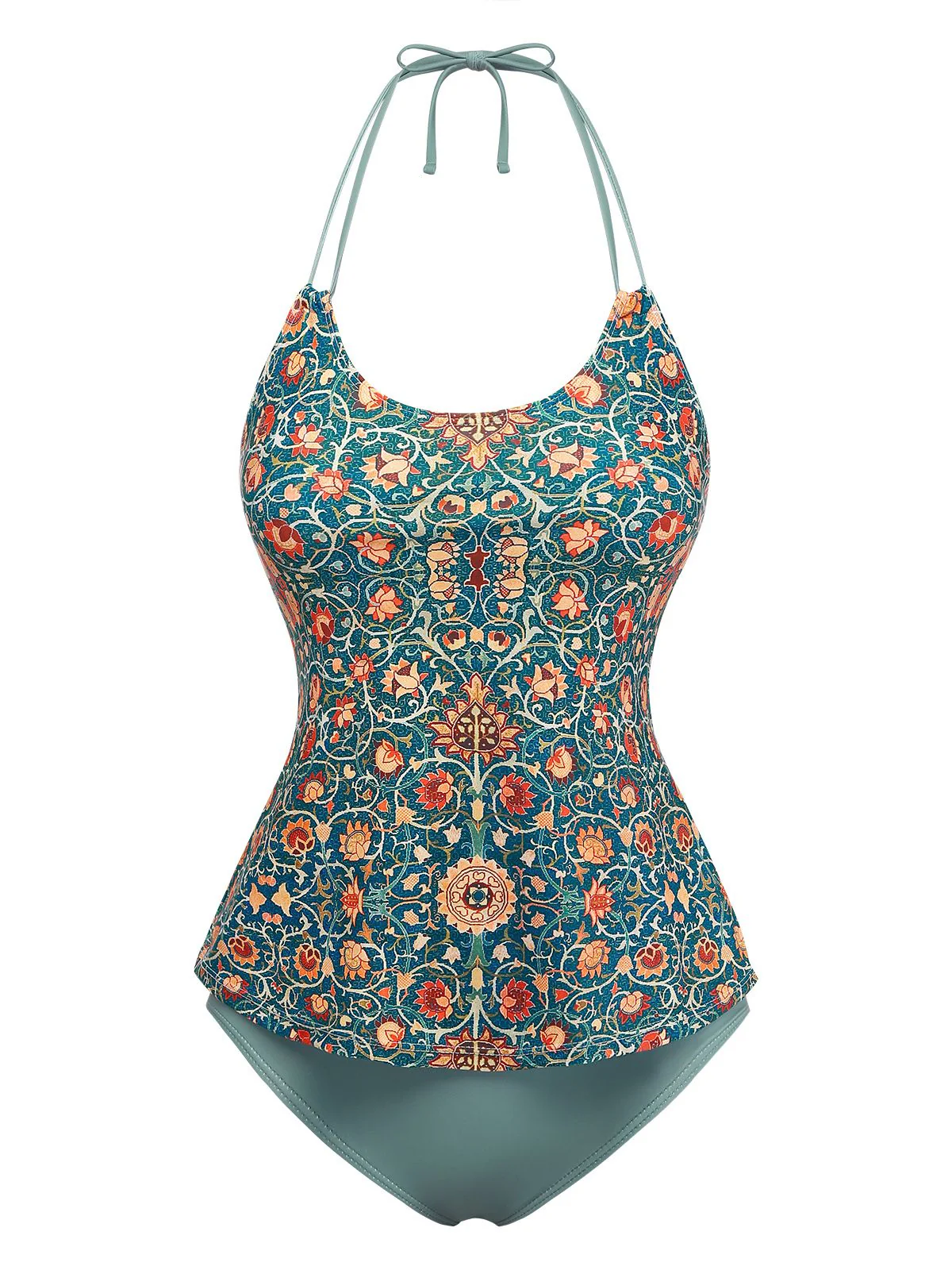 1940er Halter Retro Blumen Tankini Set - Image 3