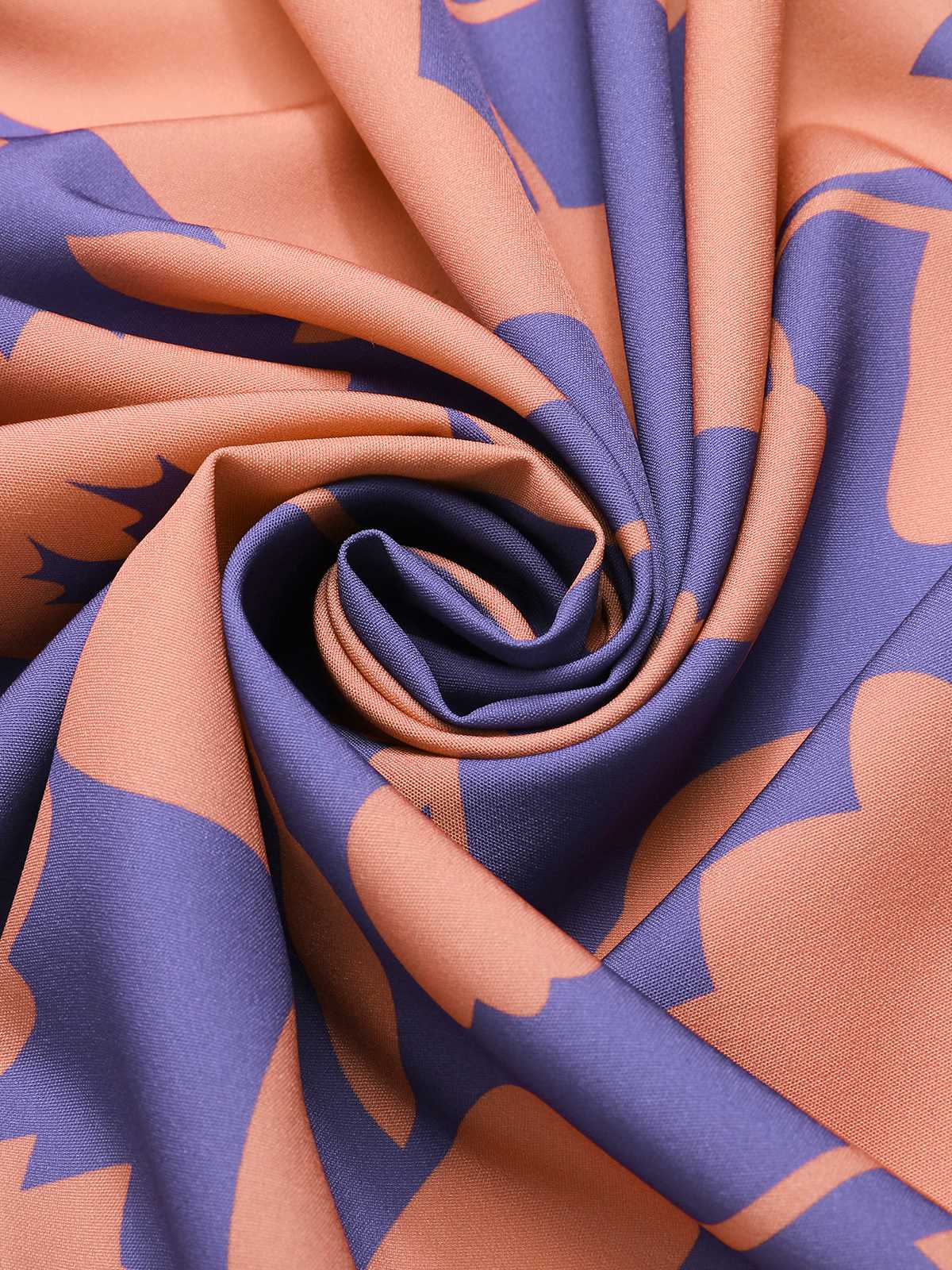 1940er Hemdkragen Blumen Gürtel Kleid - Image 4