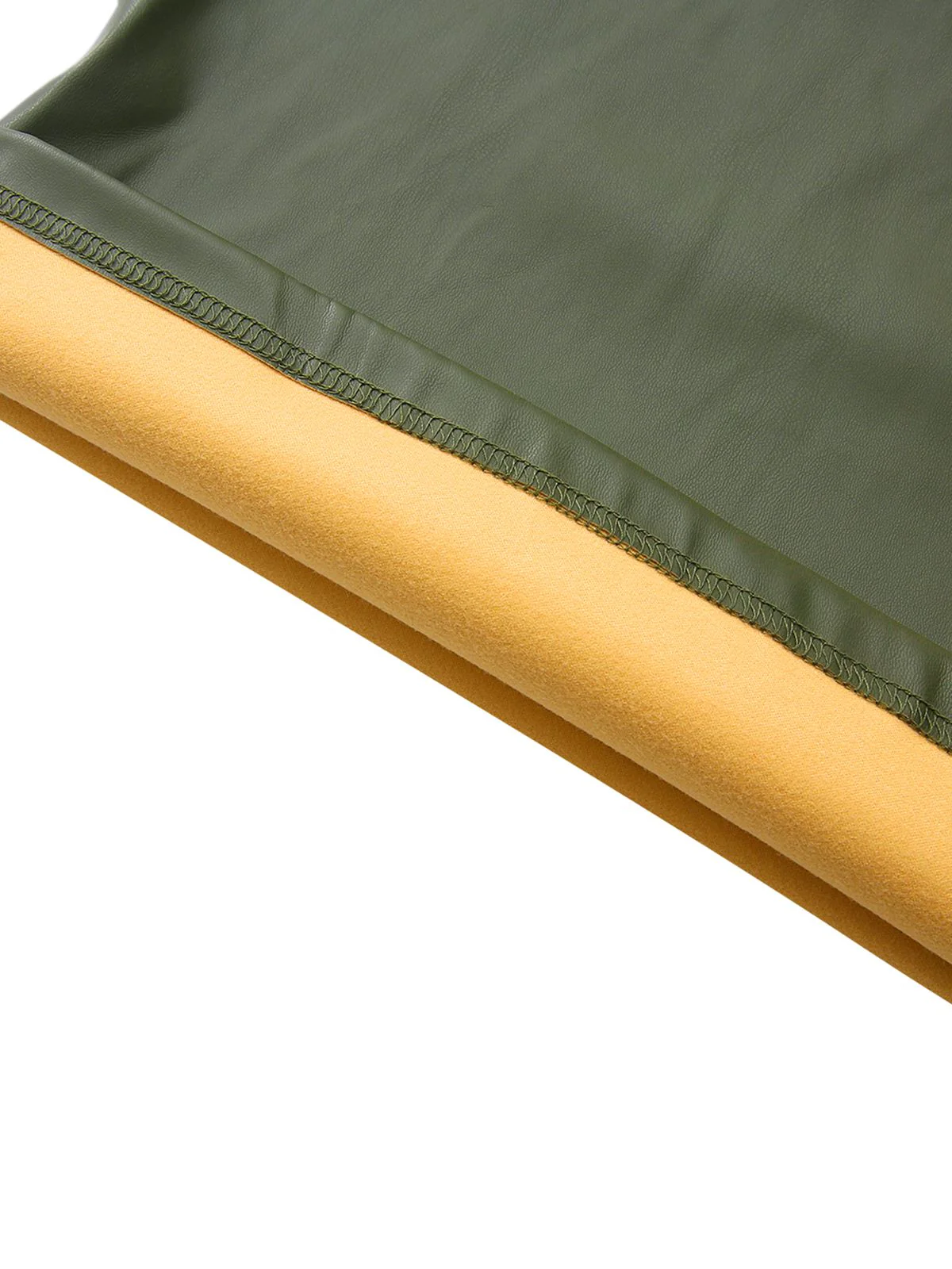 1940er Hochtailliert Metall Gürtel PU Leder Weit Hose - Image 6