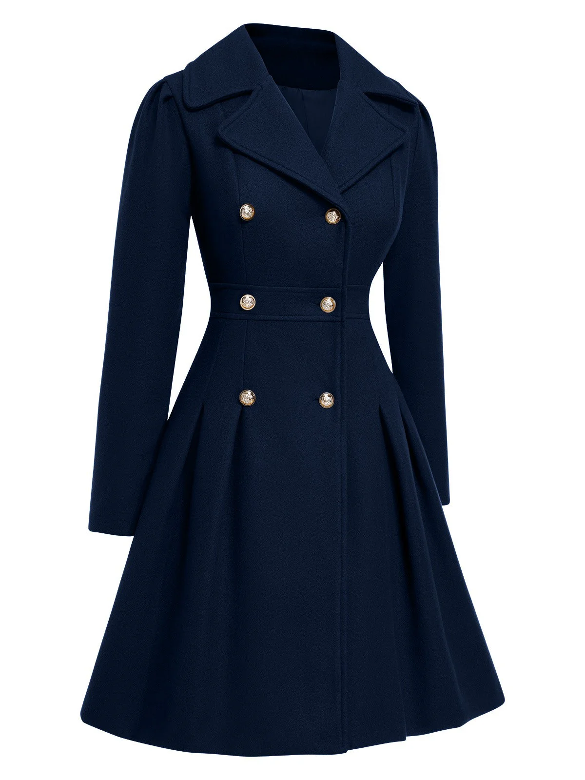 1940er Kerbkragen Zweireihig Kleid Mantel - Image 10