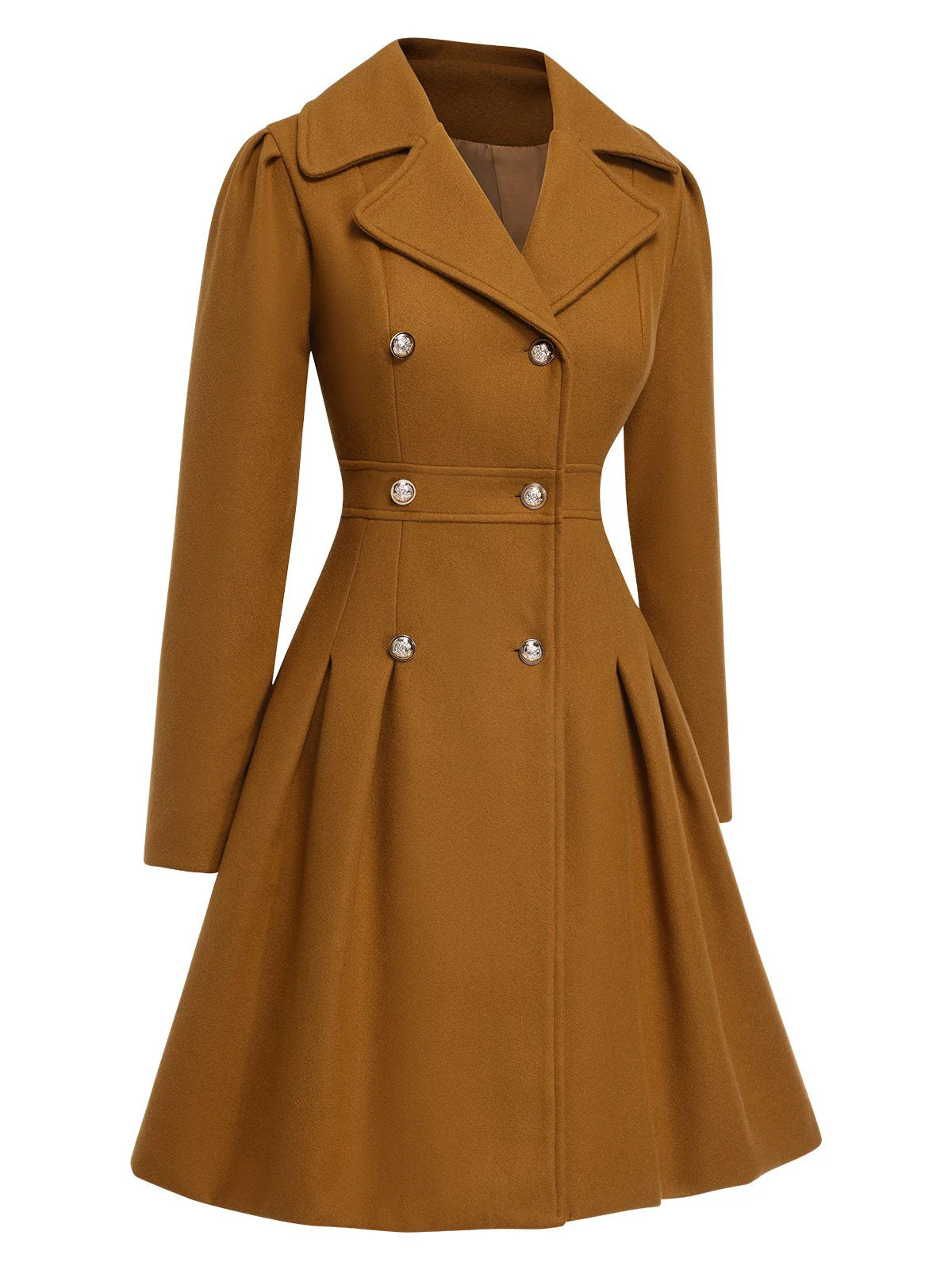 1940er Kerbkragen Zweireihig Kleid Mantel - Image 2