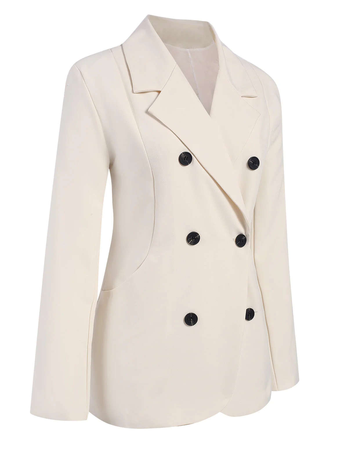 Weiß 1940er Knöpfen Solide Vintage Blazer - Image 2