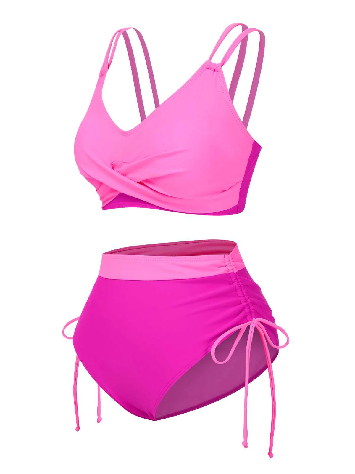 1940er Kreuzen Hohe Taille Seitliche Bindungen Bikini - Image 2